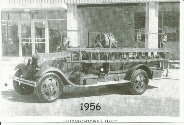 Elizabethtown First Fire Truck Engine in 1956 Elizabethtown First Fire Truck Engine in 1956