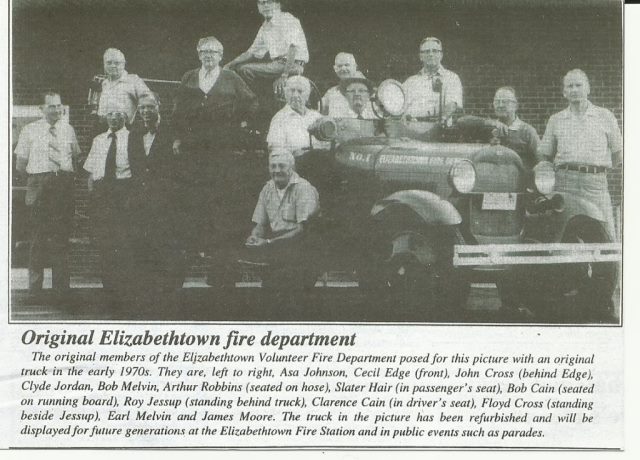 Original Elizabethtown Volunteer Fire Department in the early 1970s.