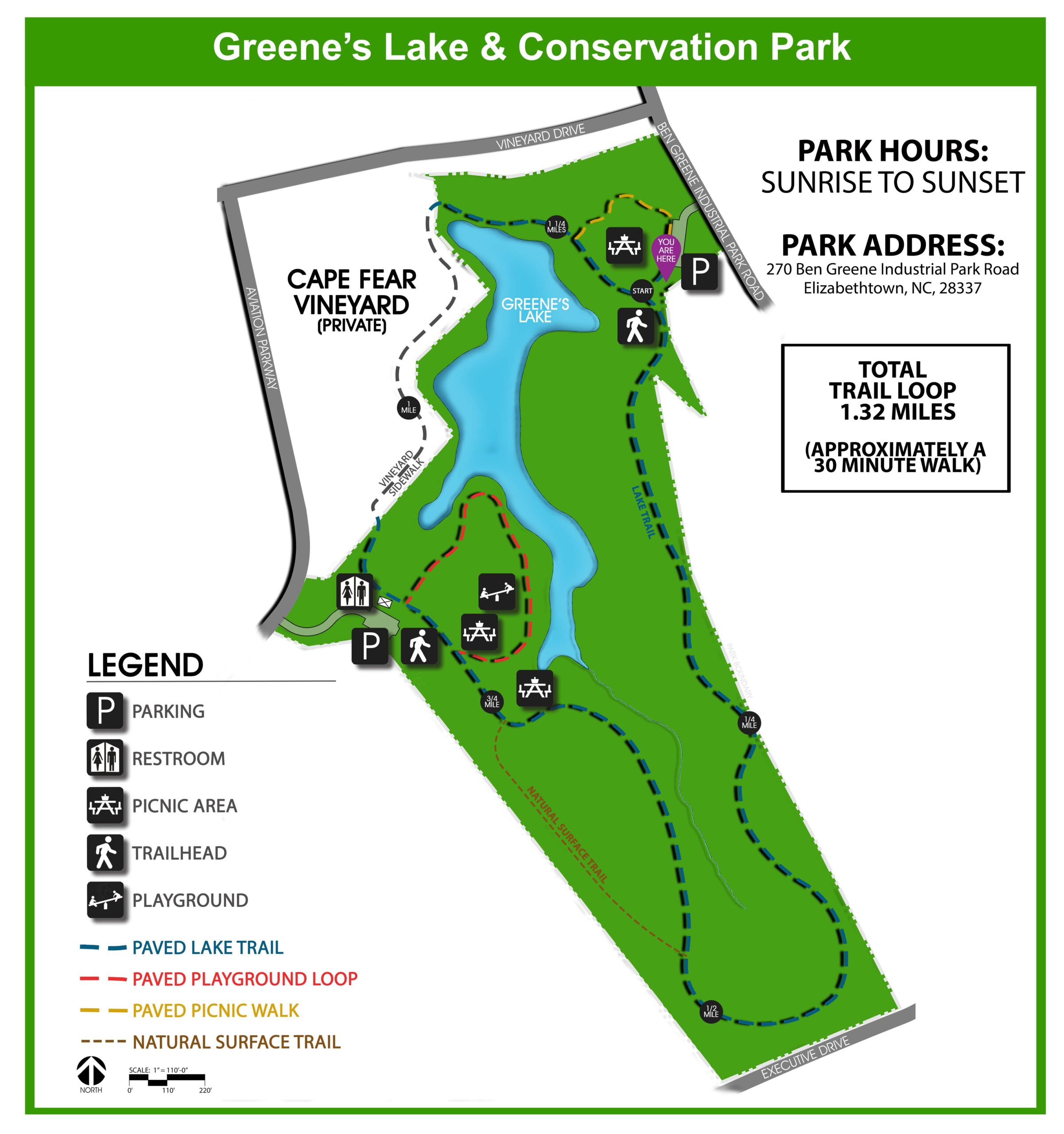 Map of Greene's Lake Park